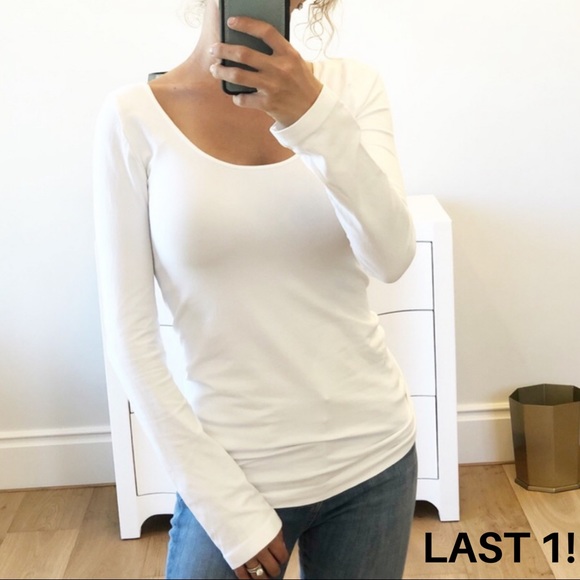 Looks by Lauren Tops - BRENTWOOD White Long Sleeve Seamless Top